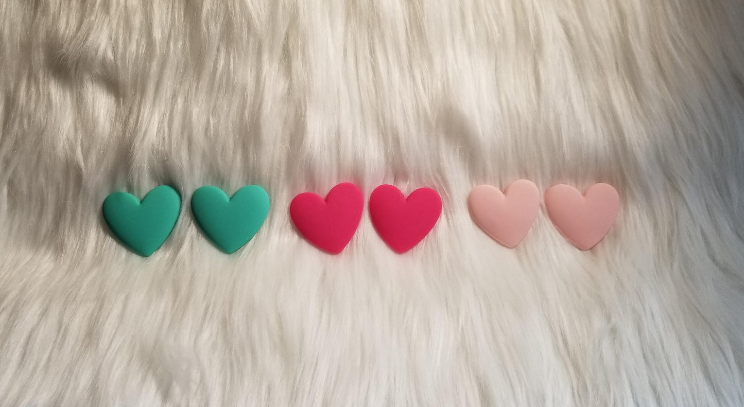Matte 33 x 38 mm & 34 x 38 mm Heart cabochons, Heart Cabochons for Indigenous Beaded Earring Supplies, Large cabs Indigenous beaded crafts