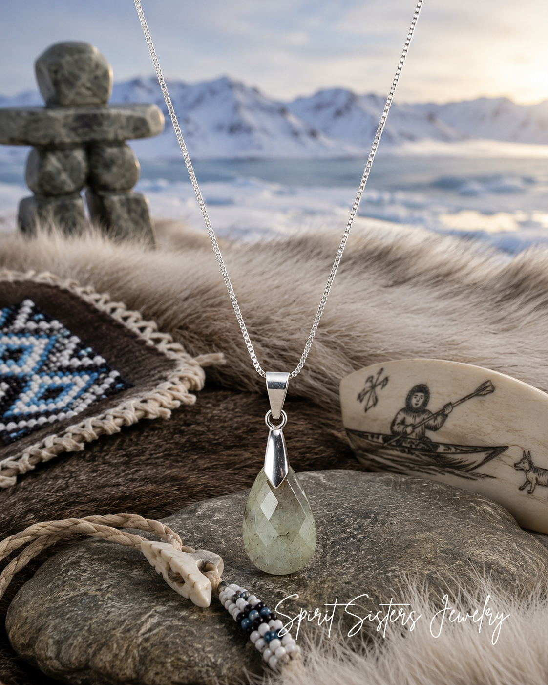 925 Silver 1mm Snake Chain Necklace with Labradorite Semi-precious Stone Pendant, 925 Silver Necklace with Faceted Labradorite Stone Charm