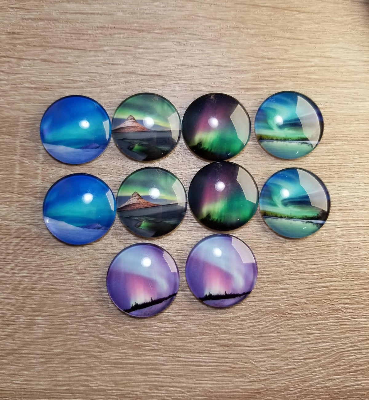 AB 20 mm Glass Round Flat Back Cabochons, 25 mm Glass Cabochons for Indigenous Beaded Earrings Supplies, Cabs for Indigenous Beaded Crafts