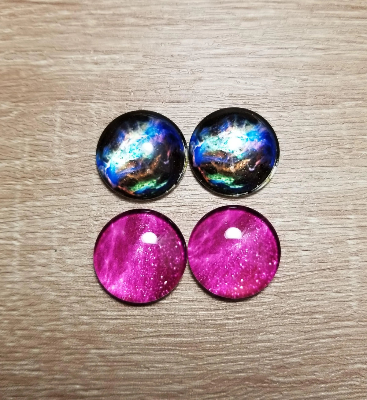 AB 20 mm Glass Round Flat Back Cabochons, 25 mm Glass Cabochons for Indigenous Beaded Earrings Supplies, Cabs for Indigenous Beaded Crafts
