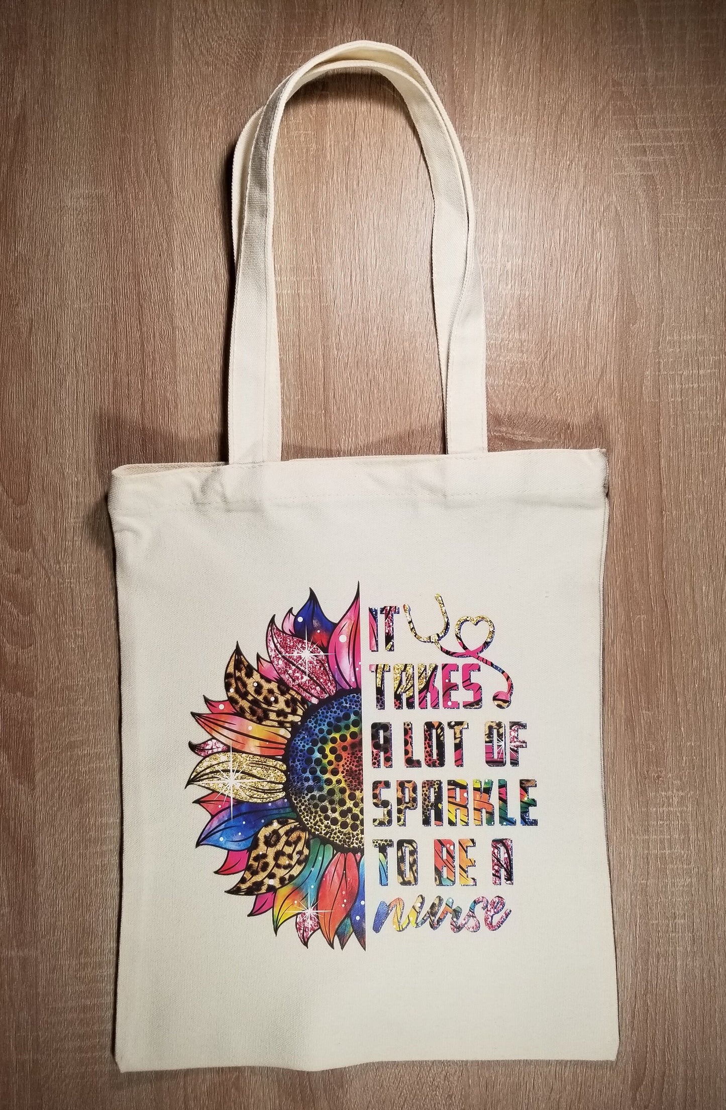 Love Nurse life Swag bag, Mom life Swag tote bag, RN Swag tote bag, Nurse Swag tote bag, "Coffee Scrubs and Rubber Gloves" Tote bag