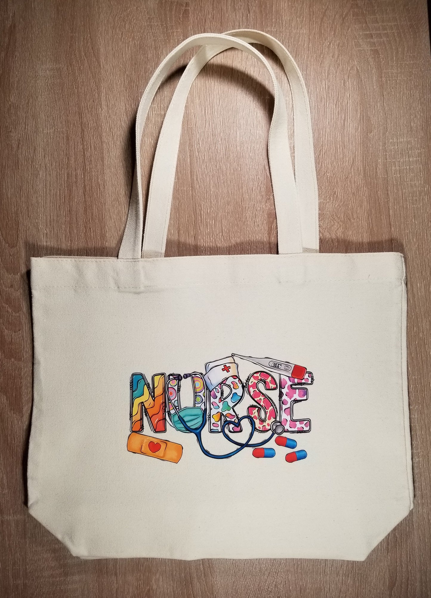 Love Nurse life Swag bag, Mom life Swag tote bag, RN Swag tote bag, Nurse Swag tote bag, "Coffee Scrubs and Rubber Gloves" Tote bag