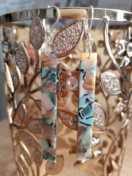 Tortoise Shell Drop Earrings, 925 Silver Leverback Tortoise Shell Acrylic Drop Earrings, 925 Silver Tortoise Shell earrings