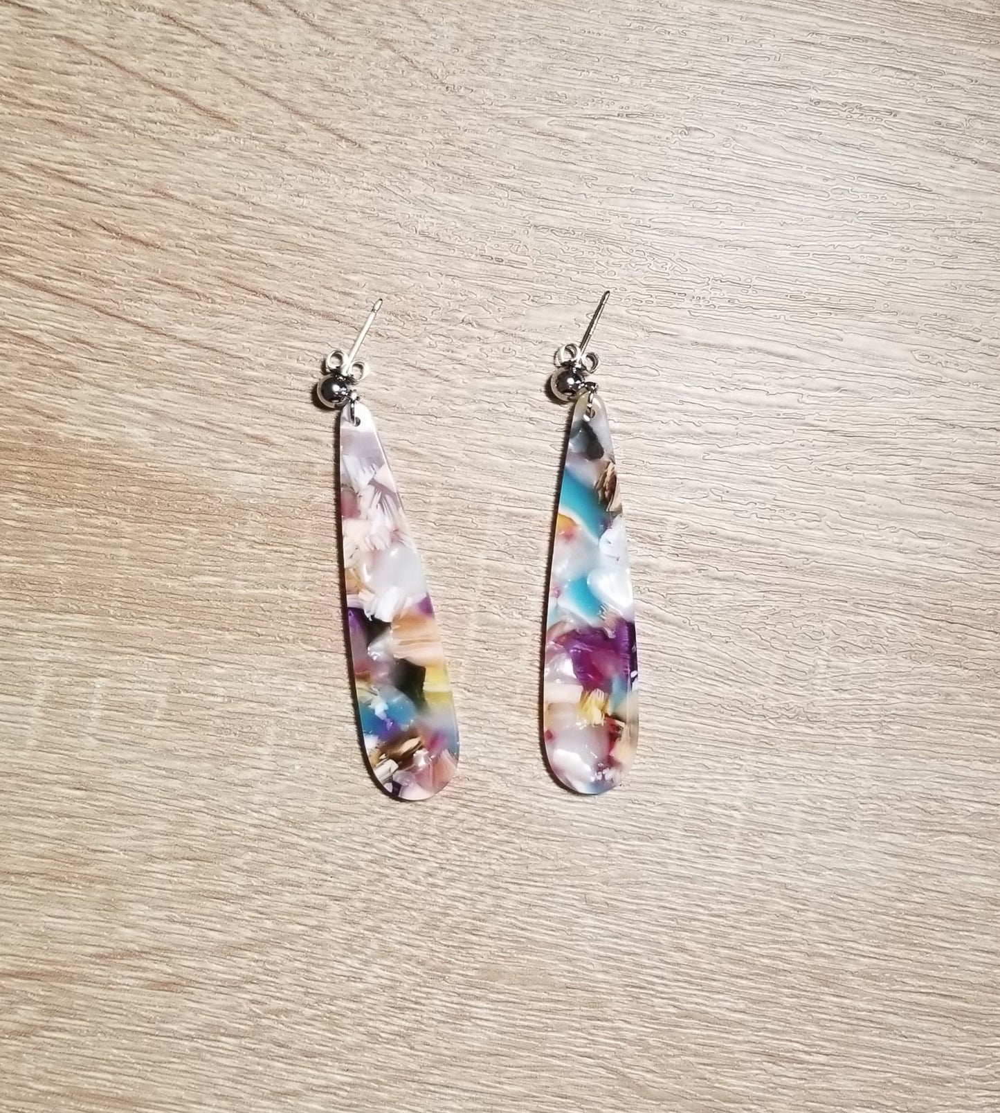 Tortoise Shell Drop Earrings, 925 Silver Studded Tortoise Shell Acrylic Drop Earrings, 925 Silver Tortoise Shell earrings