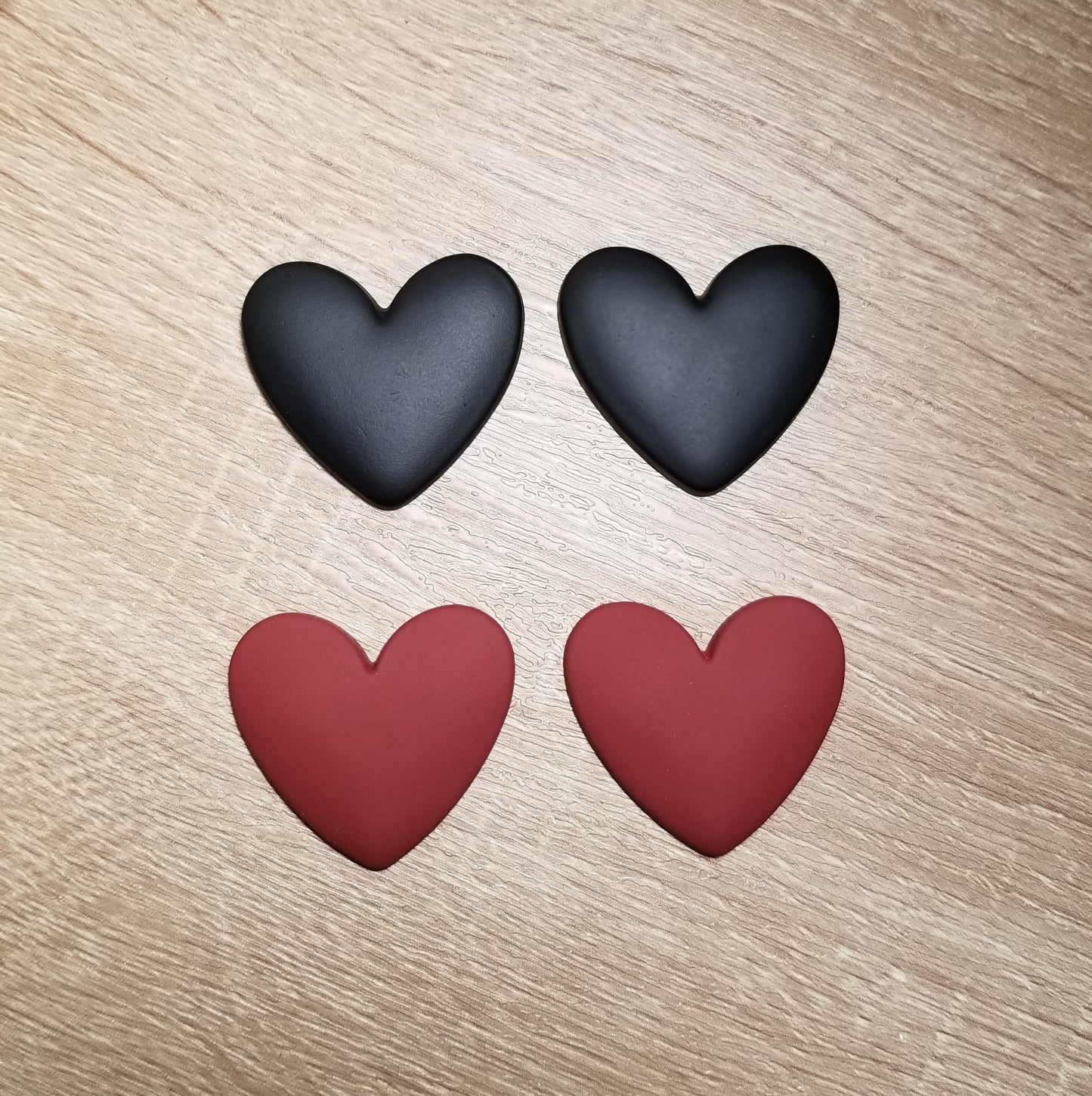 Matte 33 x 38 mm & 34 x 38 mm Heart cabochons, Heart Cabochons for Indigenous Beaded Earring Supplies, Large cabs Indigenous beaded crafts