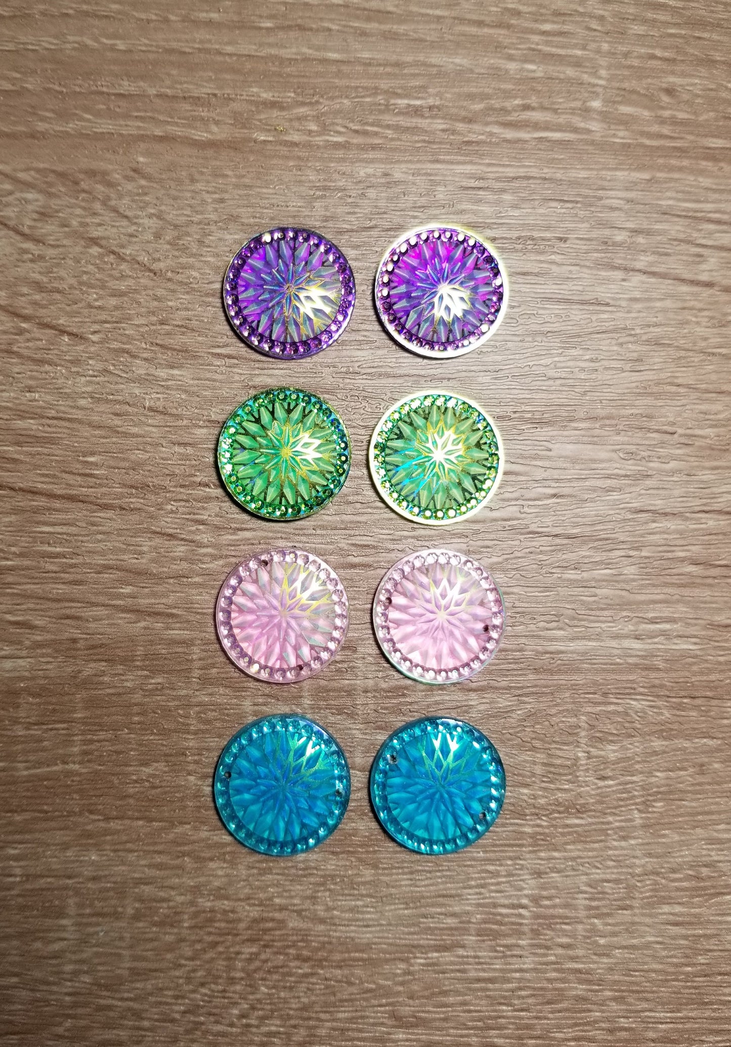 AB 20 mm Shiny Round Flat Back Cabochons, Round Resin Cabochons for Indigenous Beaded Earrings Supplies, 20 mm cabs Indigenous beaded crafts