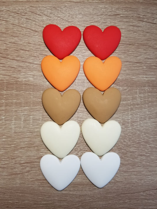 Matte 33 x 38 mm & 34 x 38 mm Heart cabochons, Heart Cabochons for Indigenous Beaded Earring Supplies, Large cabs Indigenous beaded crafts