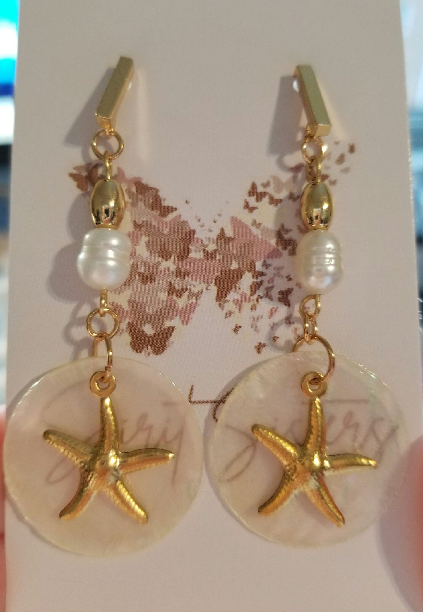 925 Silver & Stainless Steel Mother of Pearl Sea Shell Earrings, Hypo-Allergenic Gold Stainless Steel Hematite-Pearl Sea Shell Stud Earrings