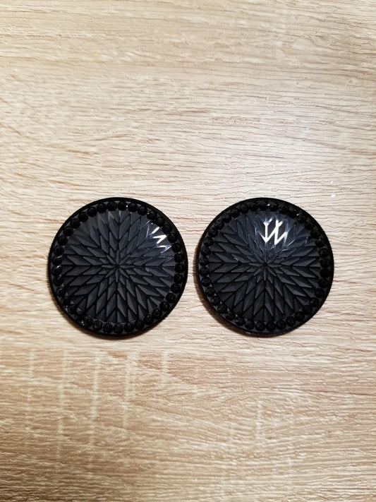 AB 35 mm Shiny Round Flat Back Cabochons, Round Resin Cabochons for Indigenous Beaded Earrings Supplies, 35 mm cabs Indigenous beaded crafts