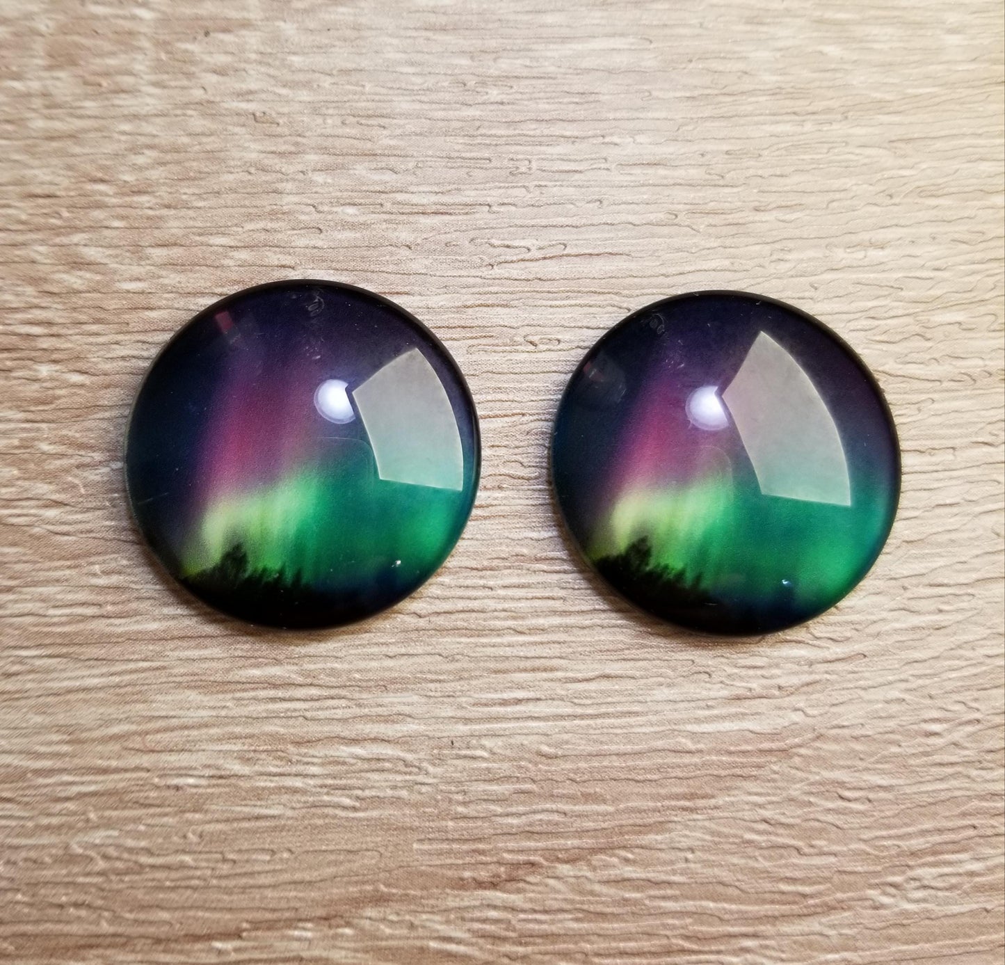 AB 20 mm Glass Round Flat Back Cabochons, 25 mm Glass Cabochons for Indigenous Beaded Earrings Supplies, Cabs for Indigenous Beaded Crafts