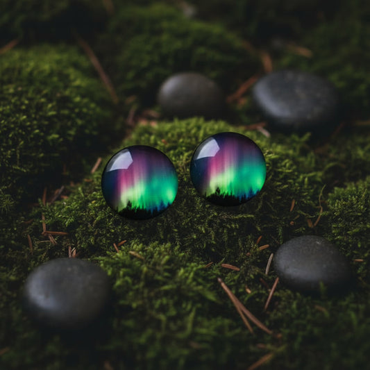 AB 20 mm Glass Round Flat Back Cabochons, 25 mm Glass Cabochons for Indigenous Beaded Earrings Supplies, Cabs for Indigenous Beaded Crafts