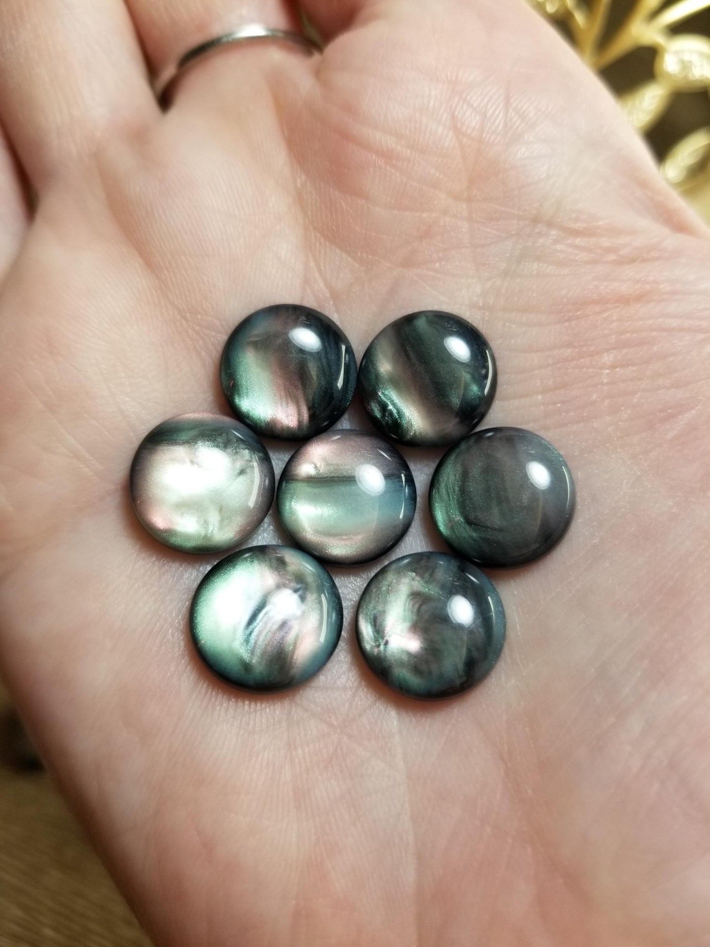 12mm and 16mm Round Flat Back Cabochons, Round Resin Cabochons for Indigenous Beaded Earrings Supplies, Cabs for Indigenous Beaded Earrings
