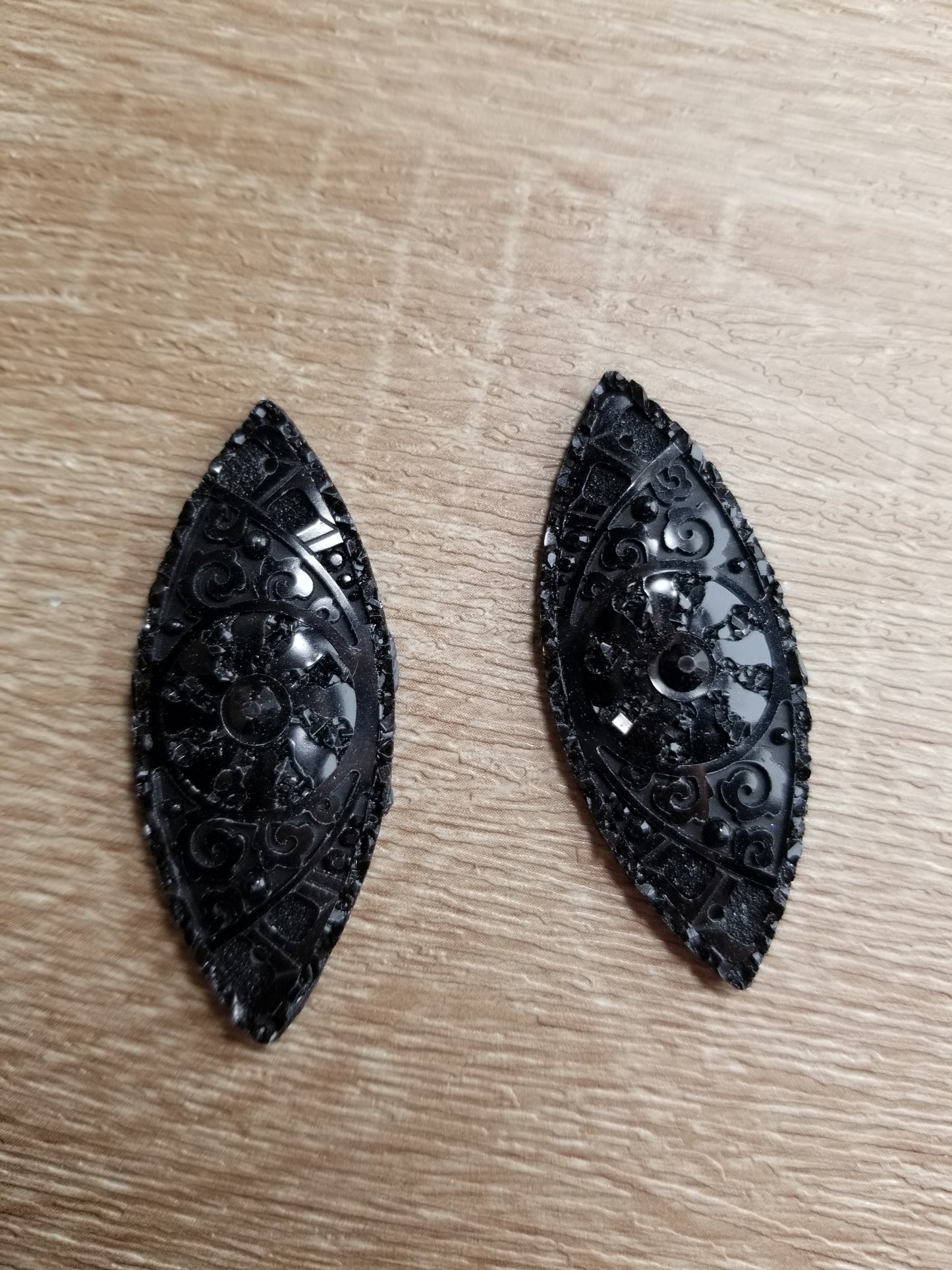 AB 19 x 49 mm Shiny Horse Eye Flat Back Cabochons, Flower Print Horse Eye Cabochons, Resin Cabs for Indigenous Beaded Earring Supplies